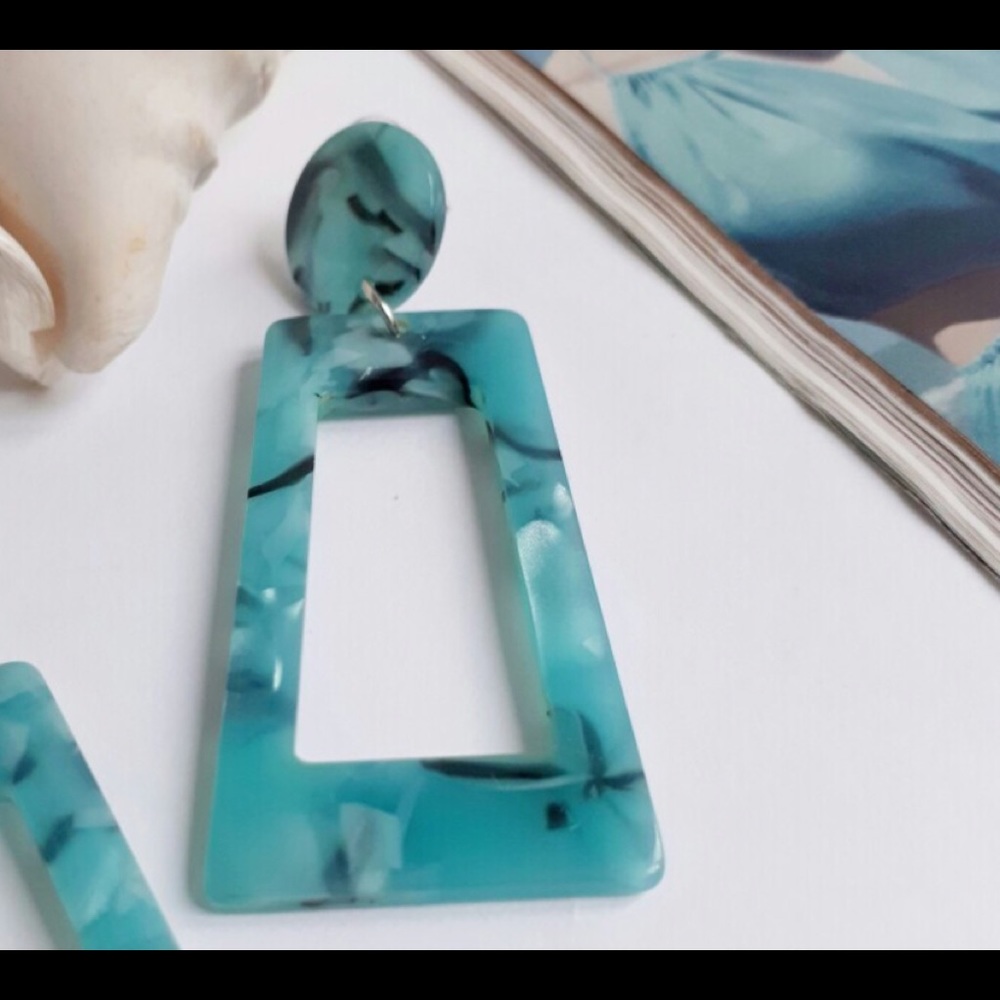 Blue Acrylic Earrings